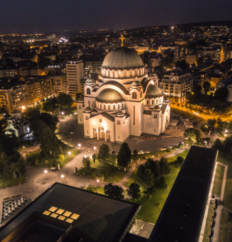 Serbian capital city at night