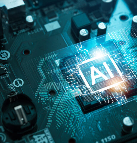 AI concept, controlling technological tools, intelligent robots. Development of an artificial code of ethics chips artificial intelligence science and technology and future and global connectivity innovations can access information